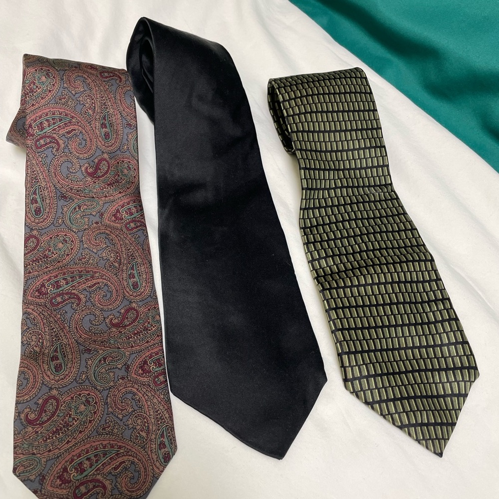 Gant Men's Tie Set - Black, Paisley, and Geometric